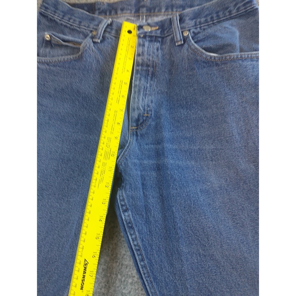 Mens Medium Wash Straight Leg Denim Jeans 100% Cotton 32x31 976T1DR - Picture 7 of 16